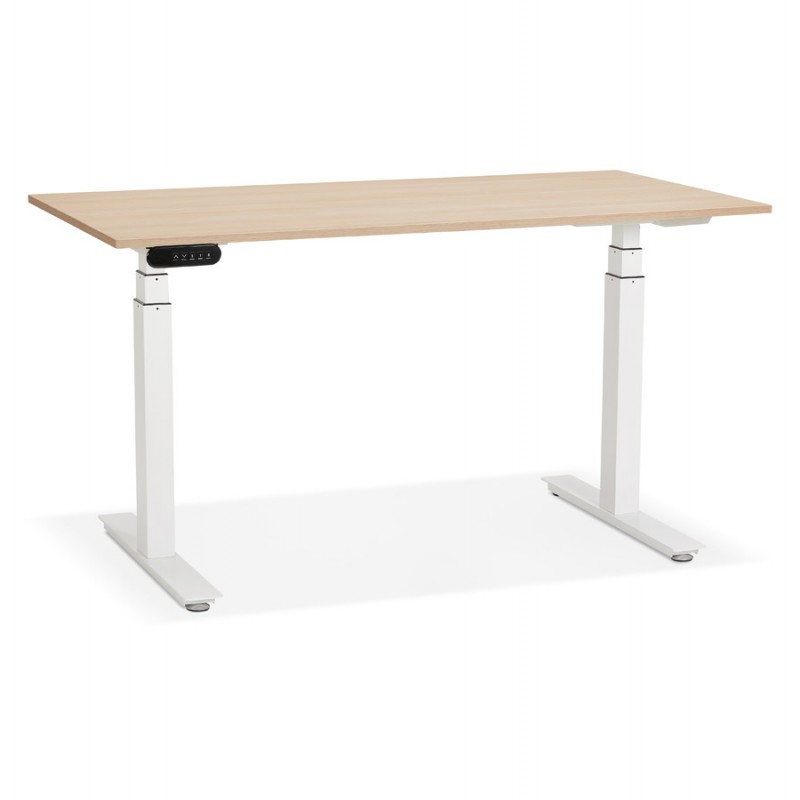 Seated standing electric wooden white feet KESSY (140x70 cm) (natural finish) - image 49850