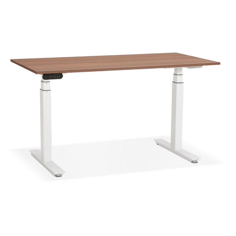 Seated standing electric wooden white feet KESSY (140x70 cm) (walnut finish) - image 49858