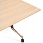 SAYA mesa de tarima de madera de patas negras (160x80 cm) (acabado natural)