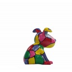 Set de 3 sculptures design CHIEN en résine (multicolore)