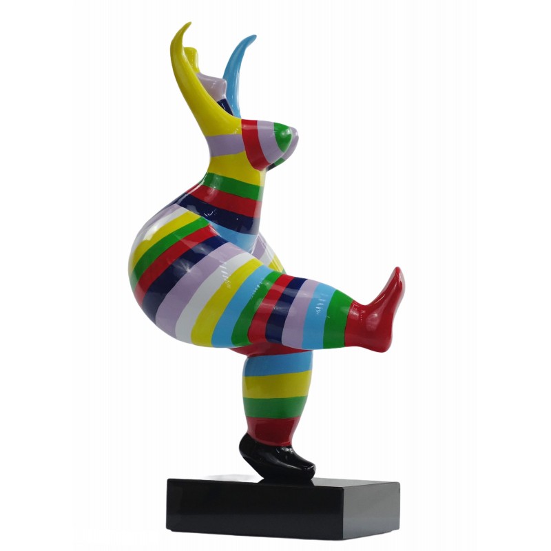Bailarina de escultura decorativa de diseño estatua de encanto en resina H45 (multicolor) - image 50054