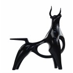 Statue sculpture décorative design TAUREAU en résine H54 cm (noir)