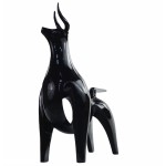Progettare la statua del Toro di scultura decorativa in resina H54 cm (nero)