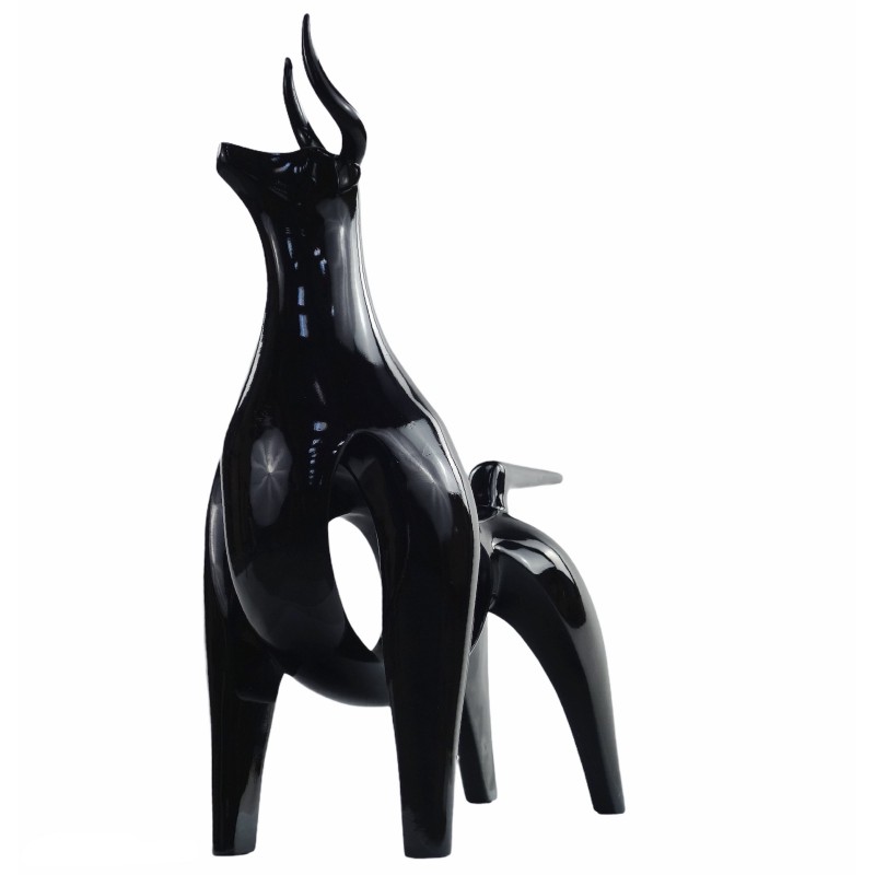 Diseño decorativa escultura de toro de resina H54 cm (negro) - image 50064