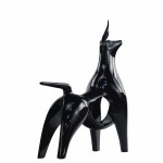 Diseño decorativa escultura de toro de resina H54 cm (negro)