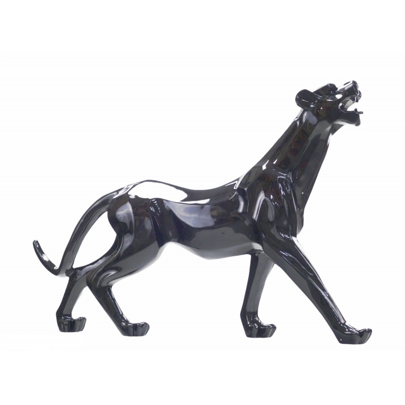 Statue sculpture décorative design PANTHERE XL en résine H65 cm (noir) - image 50070