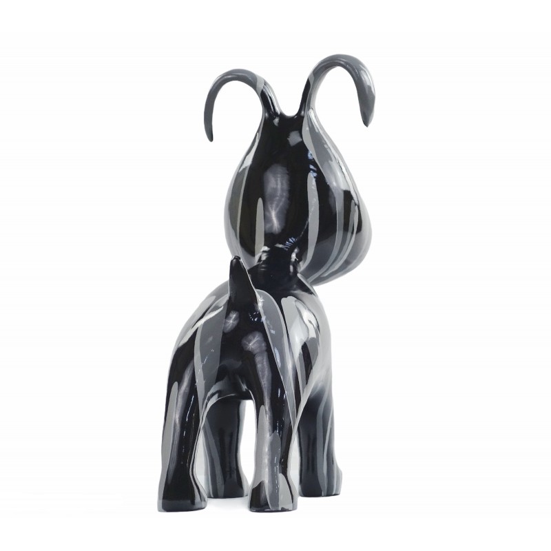 Set di 2 coppie di cani design sculture in resina H38 (grigio) - image 50091