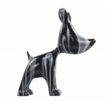 Set di 2 coppie di cani design sculture in resina H38 (grigio)