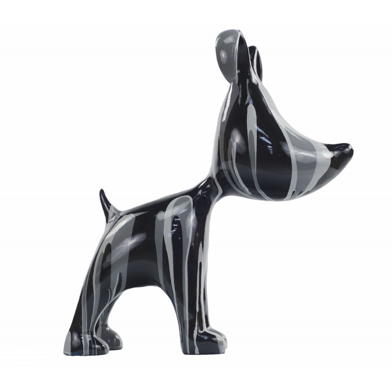 Set mit 2 paar Hunde Design Skulpturen aus Kunstharz H38 (grau) - image 50092
