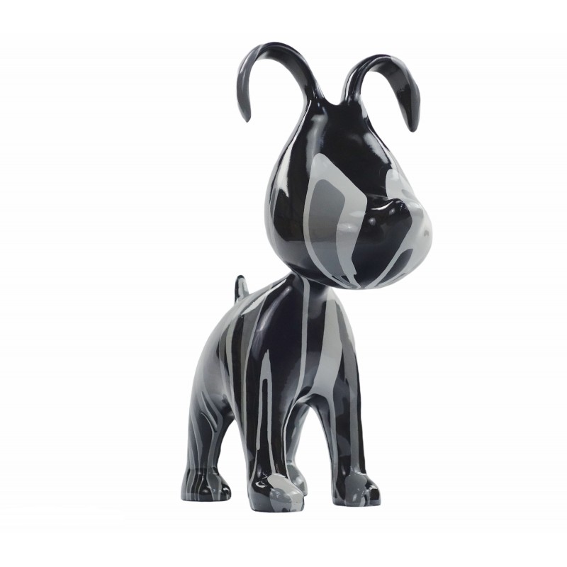 Set of 2 COUPLE of dogs design sculptures in resin H38 (gray) - image 50093