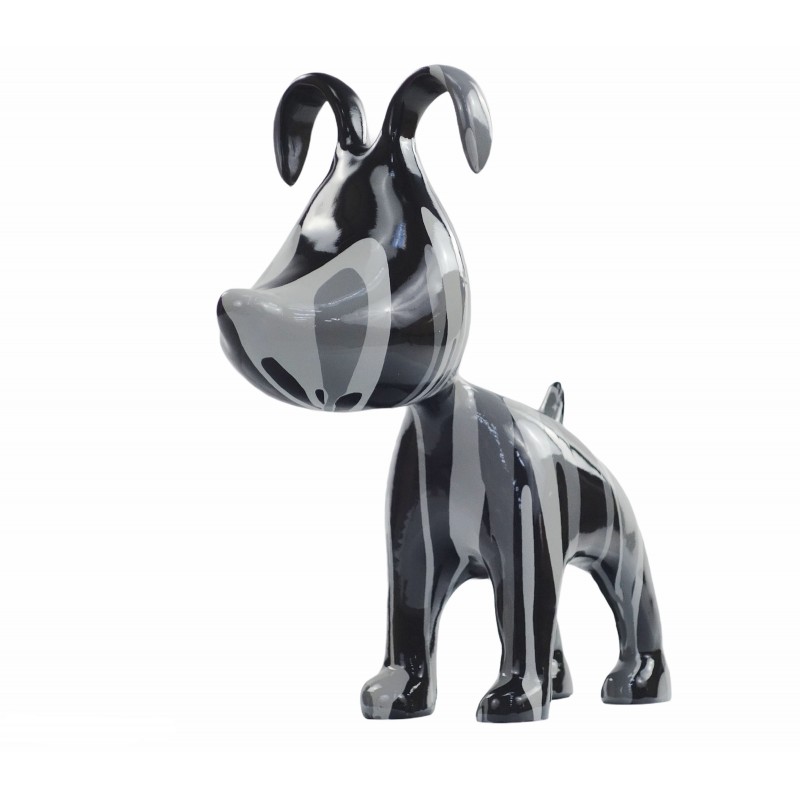 Set mit 2 paar Hunde Design Skulpturen aus Kunstharz H38 (grau) - image 50094