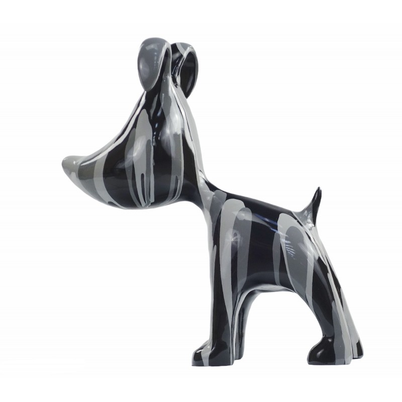 Set de 2 pares de perros diseño esculturas en resina del H38 (gris) - image 50095