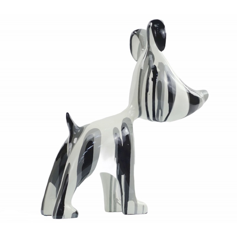 Set of 2 COUPLE of dogs design sculptures in resin H38 (gray) - image 50099