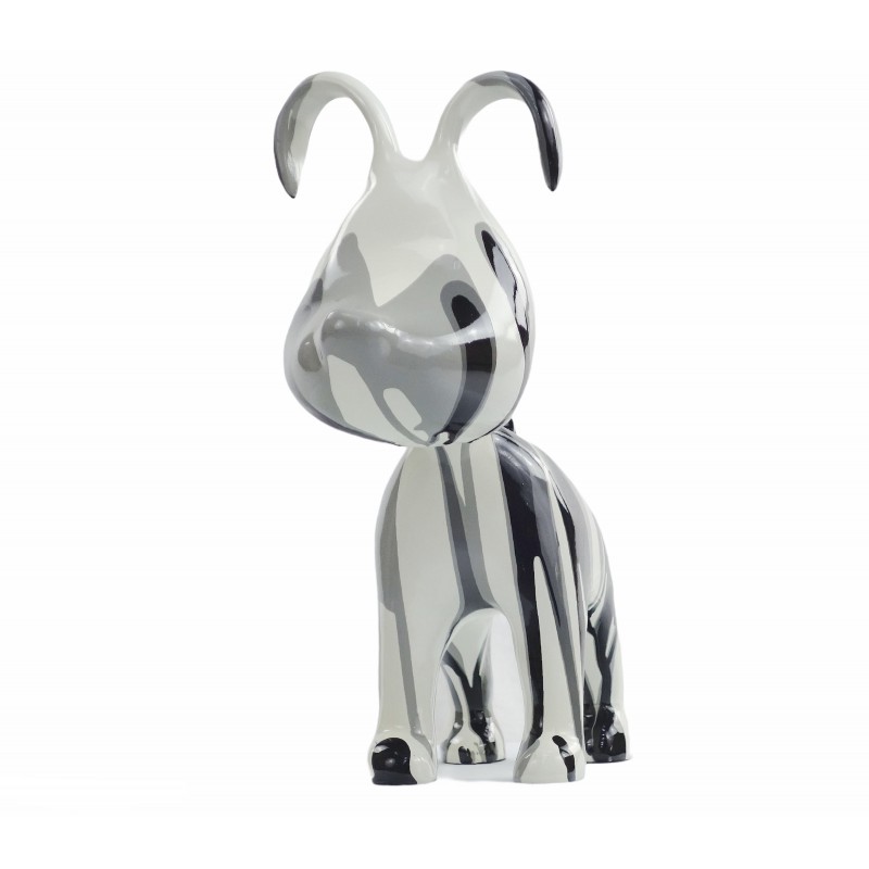 Set of 2 COUPLE of dogs design sculptures in resin H38 (gray) - image 50101