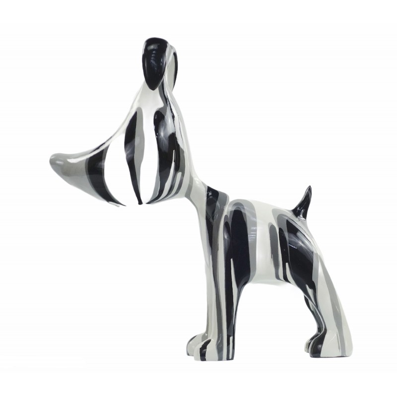 Set de 2 pares de perros diseño esculturas en resina del H38 (gris) - image 50102
