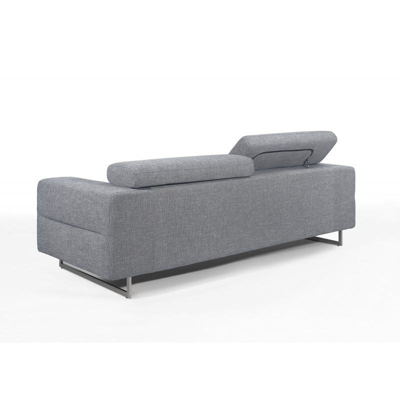 Sofá de diseño de 3 plazas con cabezales de tela CYPRIA (gris) - image 50131