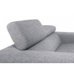 Sofá de diseño de 3 plazas con cabezales de tela CYPRIA (gris)