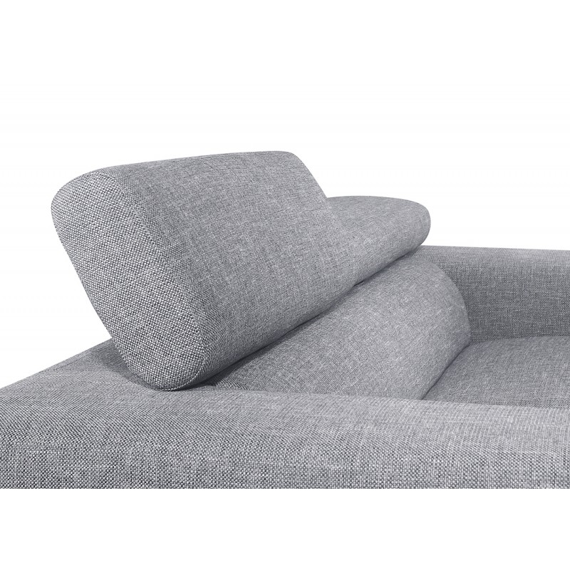 Canapé droit design 3 places avec têtières CYPRIA en tissu (gris) - image 50133