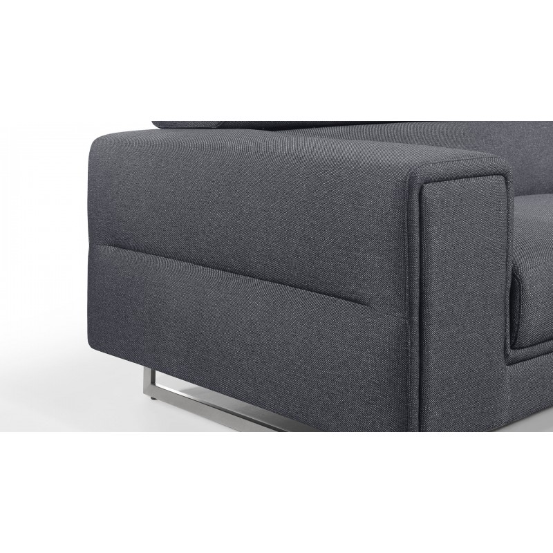 2-seater design straight sofa with CYPRIA fabric headers (dark grey) - image 50142