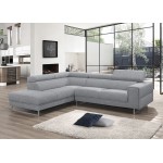 5-seat design corner sofa with fabric ILONA headrests - Angle Left (grey)