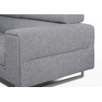 Canapé d'angle design 5 places avec appuis-tête ILONA en tissu - Angle Gauche (gris)