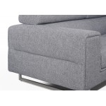 Canapé d'angle design 5 places avec appuis-tête ILONA en tissu - Angle Droit (gris)