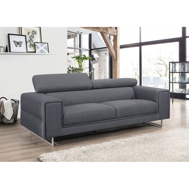 Rechts Sofa Design 3 Sitzer mit CYPRIA Stoff (dunkelgrau) - image 50170
