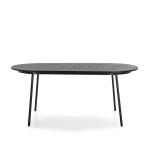 Design Dining Room Table 180X90X76 Wood Metal Black