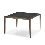 Table basse 65x59x41 Fer Doré Antique Époxi Terrazzo Noir
