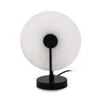 Table Lamp 25X13X32 Marble White Metal Black