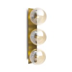 Wandlampen 15X18X50 Glas Bernstein/Metall Golden