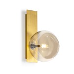 Wandlampen 17X20X30 Glas Bernstein/Metall Golden