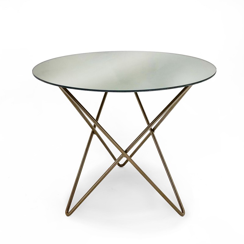 Side Table 43X43X37 Mirror Metal Golden - image 50625