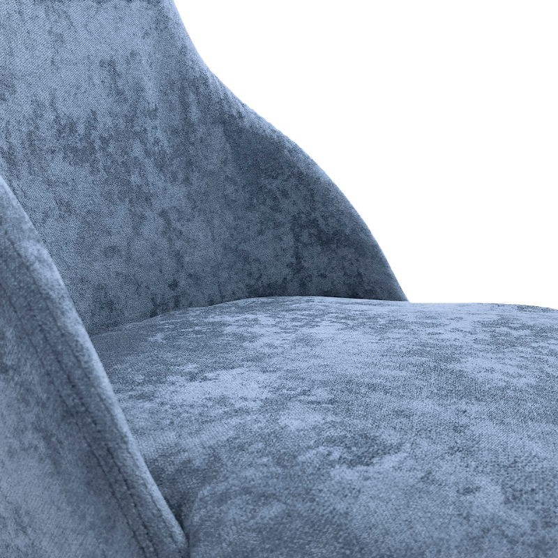 Chair 52X55X87 Metal Black Fabric Blue - image 50709