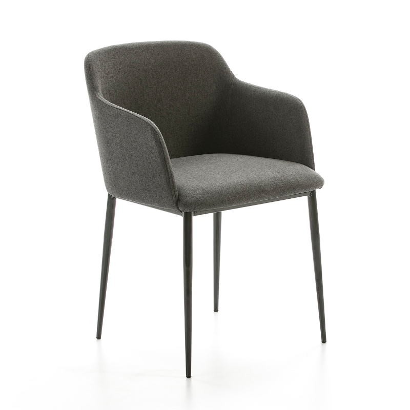 Chair Armrests 51X55X78 Metal Black Fabric Dark Gray