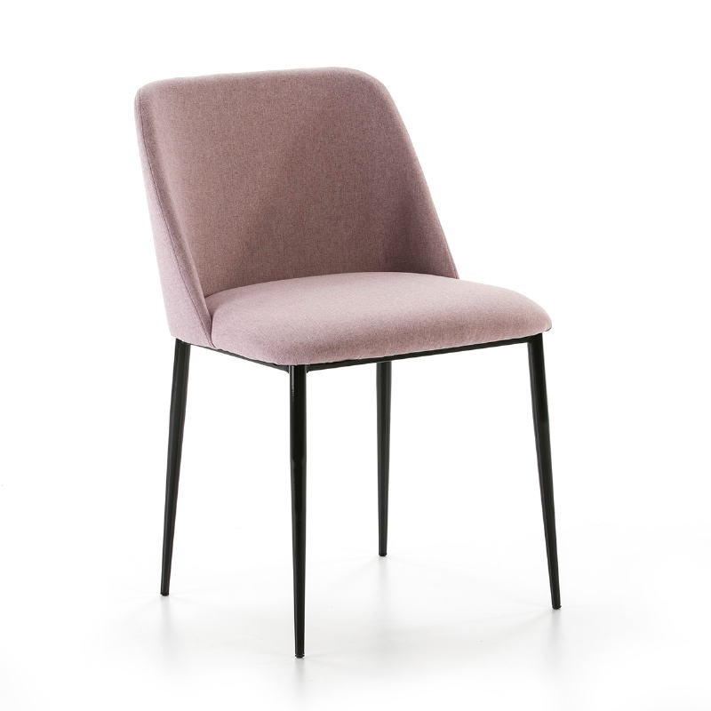Chair 56X52X77 Metal Black Fabric Pink
