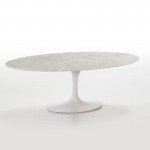 Table basse 120x60x42 Marbre Fibre de verre Blanc