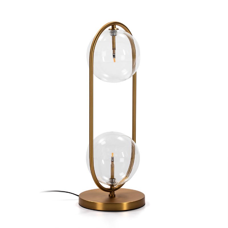 Table Lamp 25X22X60 Glass Metal Golden - image 50774