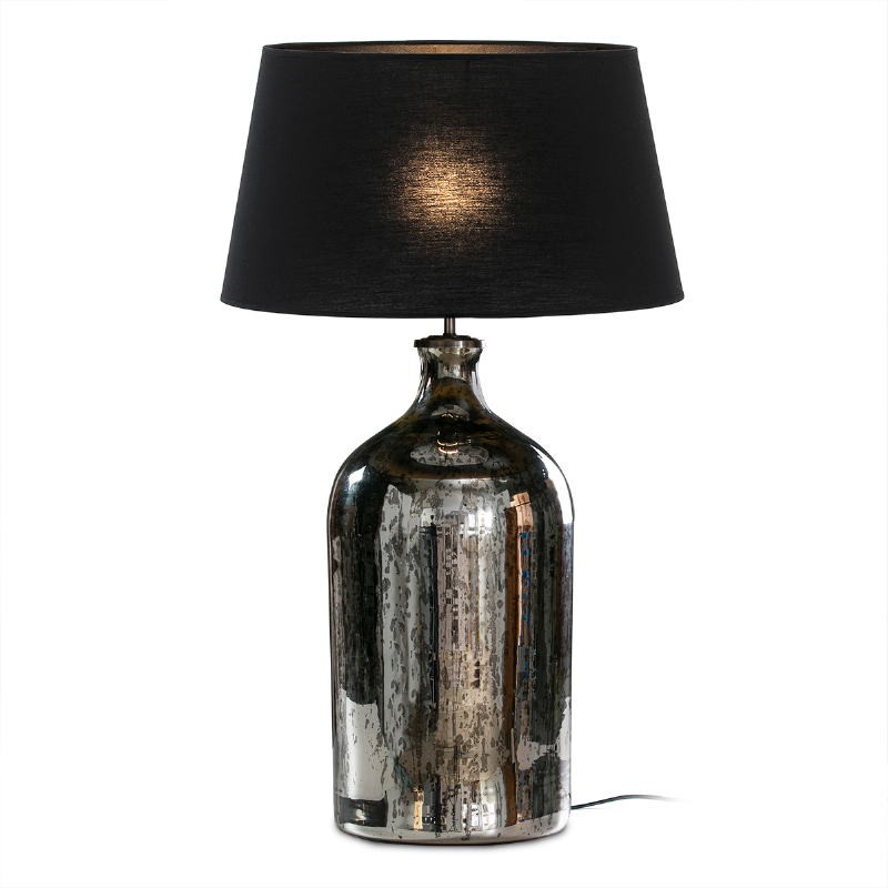 Lampe de Table sans abat-jour 28x28x60 Verre Argent antique - image 50865