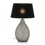Table Lamp Without Lampshade 25X25X45 Glass Metal Silver
