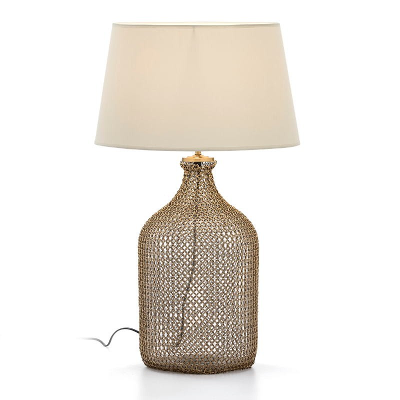 Table Lamp Without Lampshade 26X26X55 Glass Metal Golden