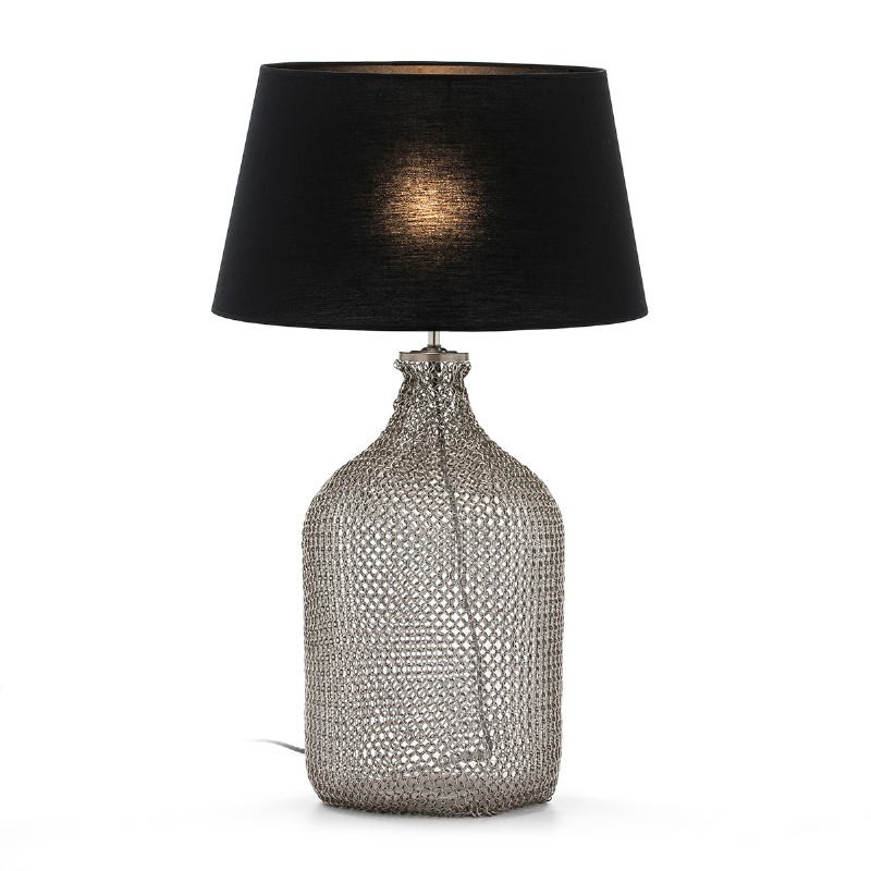 Table Lamp Without Lampshade 26X26X55 Glass Metal Nickel - image 50872