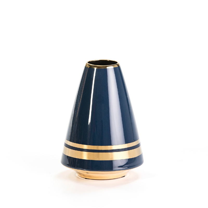 Urn 18X18X24 Ceramic Blue Golden