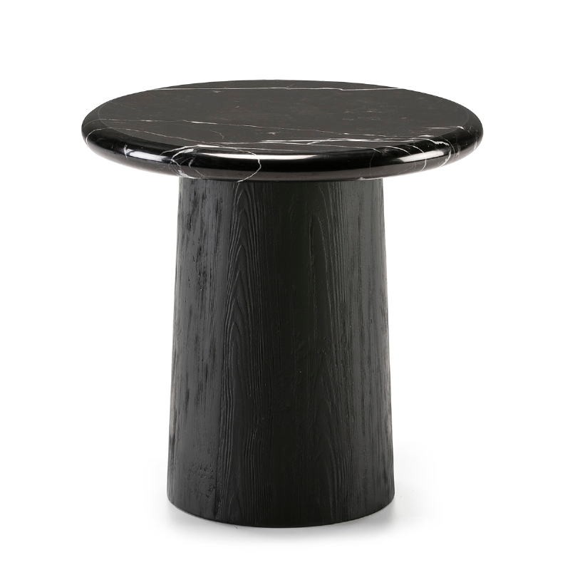 Side Table 50X50X50 Wood Marble Black - image 50907