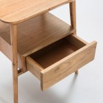 Bedside Table 1 Drawer 50X38X60 Wood Natural Veiled