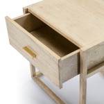 Nachttisch 1 Schublade 50X40X60 Holz Weiß Verschleiert