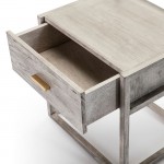 Bedside Table 1 Drawer 50X40X60 Wood Grey Veiled
