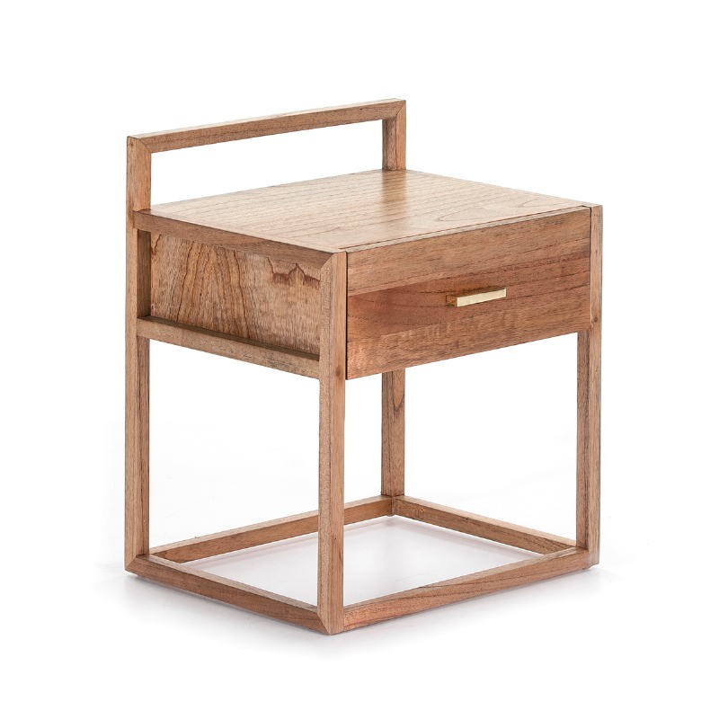 Bedside Table 1 Drawer 50X40X60 Wood Natural Veiled