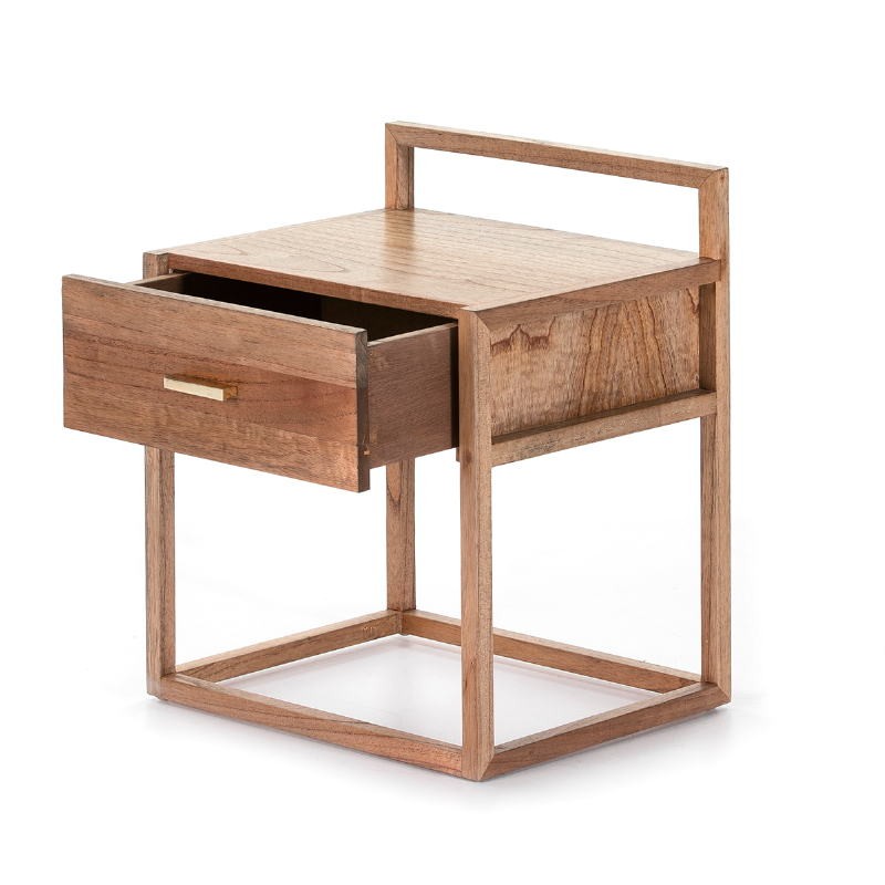 Bedside Table 1 Drawer 50X40X60 Wood Natural Veiled - image 50963