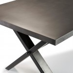 Dining Room Table 238X100X75 Metal Natural Black
